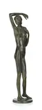 Heinz Schwarz, Dominique, sculpture en bronze patine verte