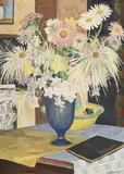 Théophile Robert, Bouquet de fleurs, huile sur panneau