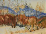 André Julien Prina, Paysage, 1931, technique mixte sur papier