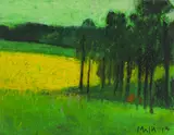 Walter Mafli, Campagne, 2014, craie grasse sur carton ou papier