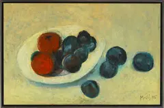 Walter Mafli, Coupe de fruits, 2015, craie grasse sur carton marouflé sur panneau
