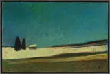Walter Mafli, Campagne enneigée, 2016, craie grasse sur carton marouflé sur panneau