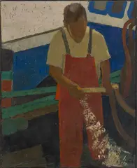 Walter Mafli, Pêcheur, 1994, huile sur toile
