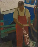 Walter Mafli, Pêcheur, 1994, huile sur toile
