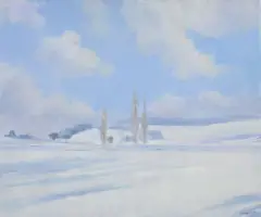 Alain Longet, Paysage hivernal, 2009, huile sur toile
