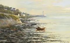 Roger Delapierre, Vue du port du Légué, 1981, huile sur toile