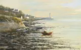 Roger Delapierre, Vue du port du Légué, 1981, huile sur toile