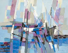 Jean Chevolleau, Le port, 1962, huile sur toile