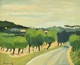Georges Borgeaud, Paysage de Provence, 1990,huile sur toile