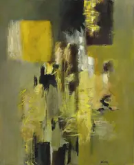 Bodjol, Composition abstraite, huile sur toile