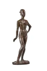 Pierre Blanc, Nu debout, sculpture en bronze à patine brune
