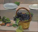 Maurice Barraud, Panier de raisins, 1955, huile sur toile