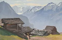 Paul Bleger, Vue du Val d'Hérens, huile sur toile