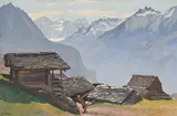 Paul Bleger, Vue du Val d'Hérens, huile sur toile