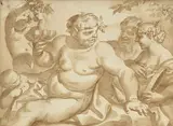 Domenico Piola, Silène, lavis sépia et plume sur papier