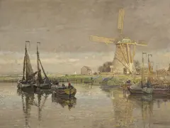 Hans Herrmann, Le Moulin, 1915, huile sur toile