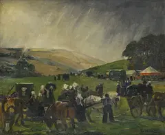 Lucien Simon, Visite au cirque, huile sur toile