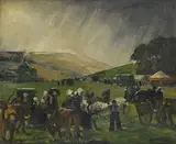 Lucien Simon, Visite au cirque, huile sur toile