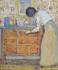 Paul Renaudot, Femme dans un intérieur, 1913, huile sur carton