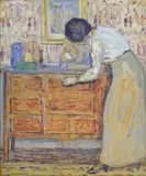 Paul Renaudot, Femme dans un intérieur, 1913, huile sur carton