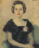 Christo, Portrait de Madame Yvonne Jarnier, 1957, huile sur toile