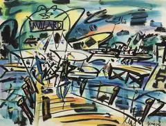Gen Paul, Le Molard, Genève, gouache sur papier
