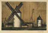 Bernard Buffet, Les moulins, 1979, 1953_,_ lithographie couleur