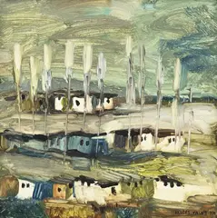 Necdet Kalay, Paysage, 1971, huile sur toile