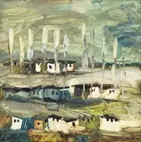 Necdet Kalay, Paysage, 1971, huile sur toile