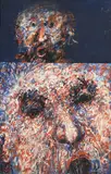Gérard Eppelé, La face 63x63 cm, 1972, huile sur papier marouflé sur toile