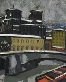 Jean Couty, Lyon sous la neige, huile sur toile