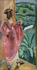 Christian Caillard, Martiniquaise à la robe rose, 1931, huile sur toile