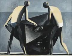 Duilio Barnabè, Les pêcheurs, huile sur toile