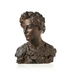dit Rodo Auguste de Niederhäusern, Portrait d'une inconnue, 2001, buste en plâtre patiné