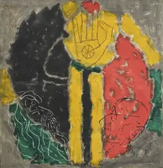 M. F. Husain, Invocation de la paix, 1969, huile sur toile