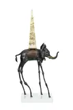 Eléphant spatial by Salvador Dalí, 2003, sculpture en bronze et plexiglas, sold Sep 2023