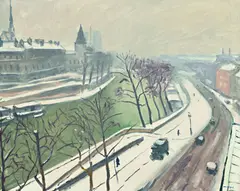 Albert Marquet, Quai des Grands-Augustins, neige, c. 1938, huile sur toile