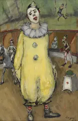 Clown au cirque by Celso Lagar Arroyo, 1952, huile sur toile, sold Sep 2023