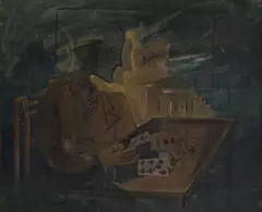 Francisco Bores, Le joueur de cartes, huile sur toile