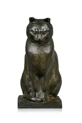 Louis Jacques Gallet, Chat assis, 1906, sculpture en bronze