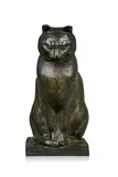 Louis Jacques Gallet, Chat assis, 1906, sculpture en bronze