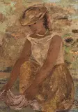 Margherita Oswald Toppi, Portrait d'une jeune fille, huile sur panneau