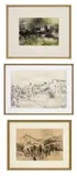 Jean-Louis Tinguely, Paysages, suite de 2 dessins, 1 crayon sur papier