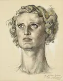Charles l'Eplattenier, Portrait d'une femme, 1934, pastel sur papier