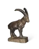 Robert Hainard, Bouquetin, sculpture en bronze