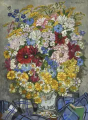 Henri Claudius Forestier, Bouquet de fleurs, huile sur toile