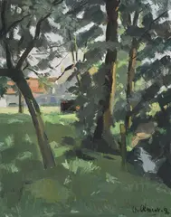 Charles Clément, Paysage, 1956, huile sur toile