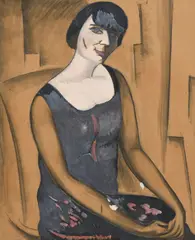 Alice Bailly, Portrait de Berthe Piguet-Ramuz, 1929, fusain et gouache sur papier