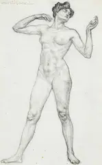 Charles l'Eplattenier, Nu féminin, mine de plomb sur papier