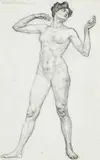 Charles l'Eplattenier, Nu féminin, mine de plomb sur papier